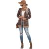imageGRECERELLE Womens Long Sleeve Open Front Cardigan Button Down Ribbed Lightweight Knit Outerwear with PocketColorful Cashew Navy