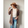 imageGRECERELLE Womens Long Sleeve Open Front Cardigan Button Down Ribbed Lightweight Knit Outerwear with PocketColorful Cashew Navy