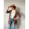 imageGRECERELLE Womens Long Sleeve Open Front Cardigan Button Down Ribbed Lightweight Knit Outerwear with PocketColorful Cashew Navy