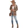 imageGRECERELLE Womens Long Sleeve Open Front Cardigan Button Down Ribbed Lightweight Knit Outerwear with PocketCosmos Khaki