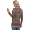 imageGRECERELLE Womens Long Sleeve Open Front Cardigan Button Down Ribbed Lightweight Knit Outerwear with PocketFlower Brown