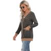 imageGRECERELLE Womens Long Sleeve Open Front Cardigan Button Down Ribbed Lightweight Knit Outerwear with PocketFlower Navy