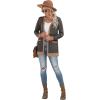 imageGRECERELLE Womens Long Sleeve Open Front Cardigan Button Down Ribbed Lightweight Knit Outerwear with PocketFlower Navy