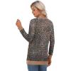 imageGRECERELLE Womens Long Sleeve Open Front Cardigan Button Down Ribbed Lightweight Knit Outerwear with PocketLeopard Black