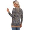 imageGRECERELLE Womens Long Sleeve Open Front Cardigan Button Down Ribbed Lightweight Knit Outerwear with PocketLeopard Blue