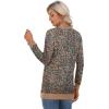 imageGRECERELLE Womens Long Sleeve Open Front Cardigan Button Down Ribbed Lightweight Knit Outerwear with PocketLeopard Brown