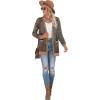 imageGRECERELLE Womens Long Sleeve Open Front Cardigan Button Down Ribbed Lightweight Knit Outerwear with PocketLeopard Brown