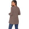 imageGRECERELLE Womens Long Sleeve Open Front Cardigan Button Down Ribbed Lightweight Knit Outerwear with PocketPink