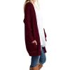 imageGRECERELLE Womens Loose Open Front Long Sleeve Chunky Knit Cable Cardigans Sweater with Pockets03 Wine Red