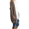 imageGRECERELLE Womens Loose Open Front Long Sleeve Chunky Knit Cable Cardigans Sweater with Pockets11 Dark Khaki