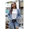 imageGRECERELLE Womens Loose Open Front Long Sleeve Chunky Knit Cable Cardigans Sweater with Pockets27 Fp Color Blue White