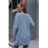 imageGRECERELLE Womens Loose Open Front Long Sleeve Chunky Knit Cable Cardigans Sweater with Pockets27 Fp Color Blue White