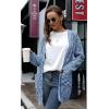 imageGRECERELLE Womens Loose Open Front Long Sleeve Chunky Knit Cable Cardigans Sweater with Pockets27 Fp Color Blue White