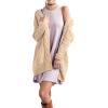 imageGRECERELLE Womens Loose Open Front Long Sleeve Chunky Knit Cable Cardigans Sweater with Pockets29 Beige