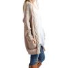 imageGRECERELLE Womens Loose Open Front Long Sleeve Chunky Knit Cable Cardigans Sweater with PocketsKhaki
