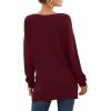 imageGRECERELLE Womens VNeck Long Sleeve Side Split Loose Casual Knit Pullover Sweater Blouse04 Wine Red