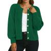 imageGRECERELLE Womens Chunky Open Front Sweater Long Sleeve Button Knit Short Loose Cardigan Outerwear S2XLDark Green