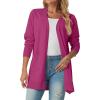 imageGRECERELLE Womens Lightweight Open Front Casual VNeck Long Cardigan Sweater with Pockets S2XLHot Pink