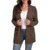 imageGRECERELLE Womens Long Sleeve Loose Knit Cable Open Front Button Down Cardigan Sweater Outerwear Coat with Pockets02dark Khaki