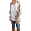 imageGRECERELLE Womens Loose Open Front Long Sleeve Chunky Knit Cable Cardigans Sweater with PocketsKhaki