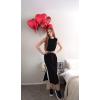 imageGRECERELLE 2025 Women Summer Color Blocking Round Neck Sleeveless Casual WrinkleFree Side Split Maxi Dress with PocketsBlack White