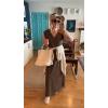 imageGRECERELLE 2025 Women Summer InsideOut VNeck Casual Loose Split WrinkleFree Long Maxi Beach Dress with PocketsArmy Green