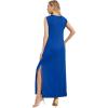 imageGRECERELLE 2025 Women Summer InsideOut VNeck Casual Loose Split WrinkleFree Long Maxi Beach Dress with PocketsRoyal Blue