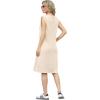 imageGRECERELLE 2025 Women Summer InsideOut VNeck Casual Loose Split WrinkleFree Midi Dress with PocketsApricot White