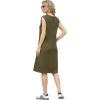 imageGRECERELLE 2025 Women Summer InsideOut VNeck Casual Loose Split WrinkleFree Midi Dress with PocketsArmy Green