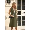 imageGRECERELLE 2025 Women Summer InsideOut VNeck Casual Loose Split WrinkleFree Midi Dress with PocketsArmy Green