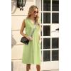 imageGRECERELLE 2025 Women Summer InsideOut VNeck Casual Loose Split WrinkleFree Midi Dress with PocketsAvocado Green