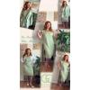 imageGRECERELLE 2025 Women Summer InsideOut VNeck Casual Loose Split WrinkleFree Midi Dress with PocketsAvocado Green