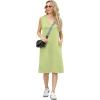 imageGRECERELLE 2025 Women Summer InsideOut VNeck Casual Loose Split WrinkleFree Midi Dress with PocketsAvocado Green