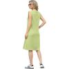 imageGRECERELLE 2025 Women Summer InsideOut VNeck Casual Loose Split WrinkleFree Midi Dress with PocketsAvocado Green