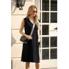 imageGRECERELLE 2025 Women Summer InsideOut VNeck Casual Loose Split WrinkleFree Midi Dress with PocketsBlack