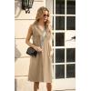 imageGRECERELLE 2025 Women Summer InsideOut VNeck Casual Loose Split WrinkleFree Midi Dress with PocketsBrown
