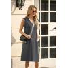 imageGRECERELLE 2025 Women Summer InsideOut VNeck Casual Loose Split WrinkleFree Midi Dress with PocketsDark Gray