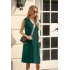 imageGRECERELLE 2025 Women Summer InsideOut VNeck Casual Loose Split WrinkleFree Midi Dress with PocketsDark Green