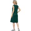 imageGRECERELLE 2025 Women Summer InsideOut VNeck Casual Loose Split WrinkleFree Midi Dress with PocketsDark Green