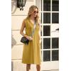 imageGRECERELLE 2025 Women Summer InsideOut VNeck Casual Loose Split WrinkleFree Midi Dress with PocketsGinger