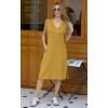 imageGRECERELLE 2025 Women Summer InsideOut VNeck Casual Loose Split WrinkleFree Midi Dress with PocketsGinger