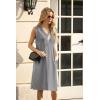 imageGRECERELLE 2025 Women Summer InsideOut VNeck Casual Loose Split WrinkleFree Midi Dress with PocketsGrey