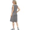 imageGRECERELLE 2025 Women Summer InsideOut VNeck Casual Loose Split WrinkleFree Midi Dress with PocketsGrey