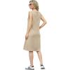 imageGRECERELLE 2025 Women Summer InsideOut VNeck Casual Loose Split WrinkleFree Midi Dress with PocketsKhaki