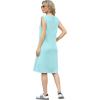 imageGRECERELLE 2025 Women Summer InsideOut VNeck Casual Loose Split WrinkleFree Midi Dress with PocketsLight Blue