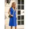 imageGRECERELLE 2025 Women Summer InsideOut VNeck Casual Loose Split WrinkleFree Midi Dress with PocketsRoyal Blue