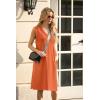 imageGRECERELLE 2025 Women Summer InsideOut VNeck Casual Loose Split WrinkleFree Midi Dress with PocketsTan