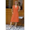 imageGRECERELLE 2025 Women Summer InsideOut VNeck Casual Loose Split WrinkleFree Midi Dress with PocketsTan