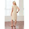 imageGRECERELLE 2025 Women Summer Round Neck Casual Loose Split WrinkleFree Midi Dress with Pockets XS3XLApricot White
