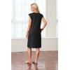 imageGRECERELLE 2025 Women Summer Round Neck Casual Loose Split WrinkleFree Midi Dress with Pockets XS3XLBlack
